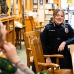 photos by Will Geschke / The Herald
Everett police officer Alisa Graetzer, right, who helped rediscover Charles Ed Rays death, speaks with Lisa Labovitch, left, a history specialist at the Everett Public Library on Friday, May 22, 2026.
