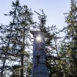 The sun shines through The Maiden of Deception Pass carving facing Rosario Beach at Deception Pass State Park on Monday, March 2, 2026 in Anacortes, Washington. (Olivia Vanni / The Herald)