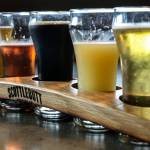 A sampler at Scuttlebutt Brewing Restaurant and Pub Friday afternoon in Everett on July 2, 2021. (Kevin Clark / The Herald)