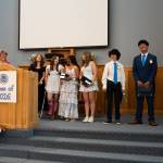 The 100th graduating class of Everett Christian School. From left: Addyson Waller, Berkeley Shorthill, Kailene Nguyen, Avery Lang, Kaden Heng, William Gonzalez and Samantha Banning. (Will Geschke / The Herald)
