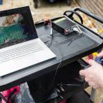 Apollo Graves uses a camera on the ROV to find items in the pool during testing on Wednesday, June 3, 2026 in Edmonds, Washington. (Olivia Vanni / The Herald)