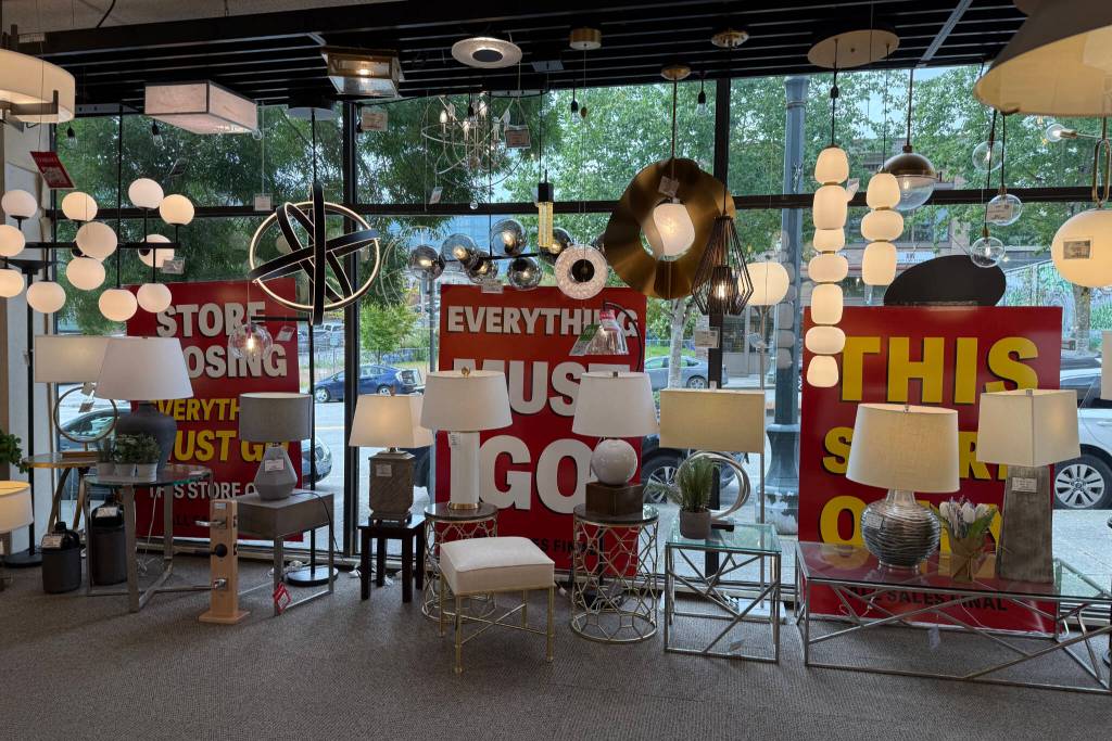 Inside the showroom at the Seattle Lighting on Hewitt Avenue on Friday in Everett. (Jenna Millikan / The Herald)
