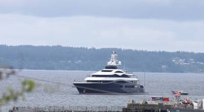 Meta CEO Mark Zuckerbergs yacht is seen moored near the Port of Everett Thursday, June 5, 2026, in Everett, Washington. (Michael Henneke / The Herald)