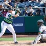 Cal Raleigh of the Seattle Mariners bats for Everett AquaSox during his rehab assignment on Sunday, June 7, 2026 at Everett Memorial Stadium in Everett, Washington. (Photo courtesy of Mason Coe)