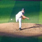 AquaSox pitcher Adam Maier delivers a pitch during Everetts 5-3 win against the Hillsboro Hops at Everett Memorial Stadium on June 17, 2026. (Joe Pohoryles / The Herald)