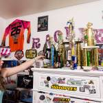 Racelee McCoy shows her trophy display in her room on Tuesday, June 23, 2026 in Mountlake Terrace, Washington. (Olivia Vanni / The Herald)
