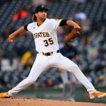 Braxton Ashcraft of the Pittsburgh Pirates pitches during the first inning against the Seattle Mariners at PNC Park on Wednesday, June 24, 2026, in Pittsburgh. (Joe Sargent / Getty Images / Tribune News Services)