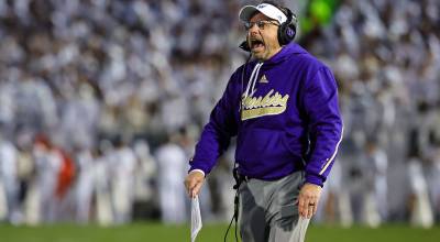 Head coach Jedd Fisch of the Washington Huskies reacts to a play against the Penn State Nittany Lions during the first half at Beaver Stadium on Nov. 9, 2024, in State College, Pennsylvania. (Scott Taetsch / Getty Images / Tribune News Services)