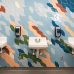 Salmon and water inspired motif installed throughout Jackson Elementary School on Tuesday, July 7, 2026 in Everett, Washington. (Olivia Vanni / The Herald)
