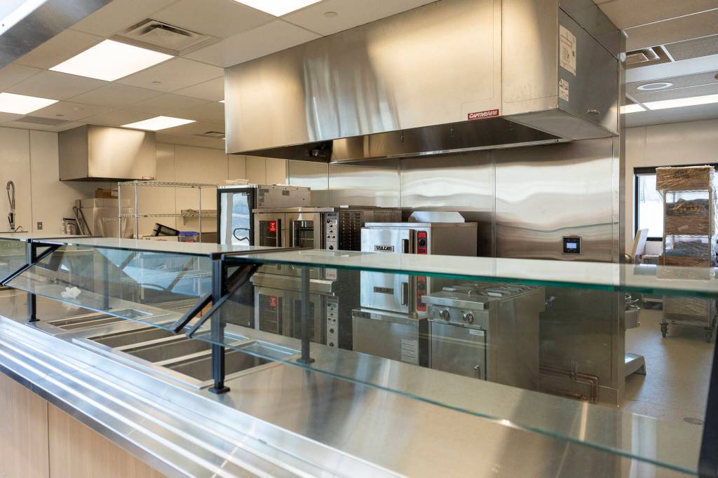Inside the new kitchen at Jackson Elementary School on Tuesday, July 7, 2026, in Everett, Washington. (Olivia Vanni / The Herald)