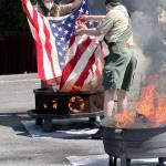 Members of Lake Stevens Scouting America Troop 36 retire a U.S. flag on Flag Day, June 14, 2026, as they do every year. This was one of over 200 flags they retired this year. (Provided photo)