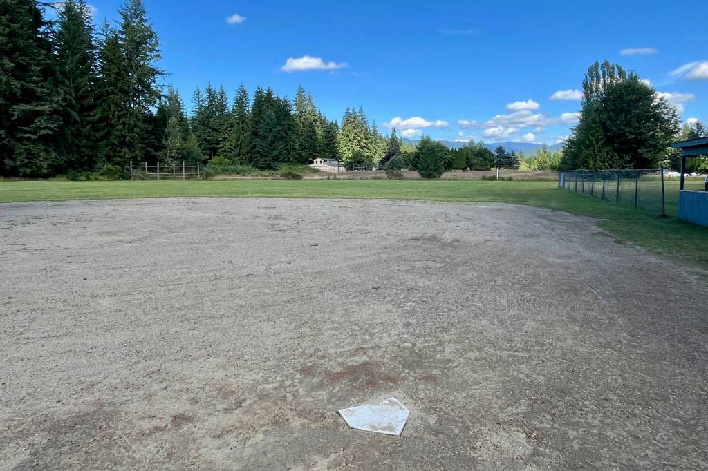 The view from home plate at the Arlington Heights baseball field. (Joe Pohoryles / The Herald)