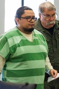 Nestor Hernandez Melgar is walked out of the courtroom at the Snohomish County Courthouse after receiving a life sentence for the murder of his girlfriend Lindsay Geary on Wednesday, July 22, 2026 in Everett, Washington. (Olivia Vanni / The Herald)