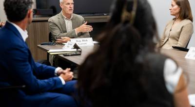 U.S. Rep. Rick Larsen speaks during a roundtable with local fertility doctors and advocates to discuss the importance of expanding access to IVF and the Right to IVF Act on Monday, July 27, 2026 in Everett, Washington. (Olivia Vanni / The Herald)