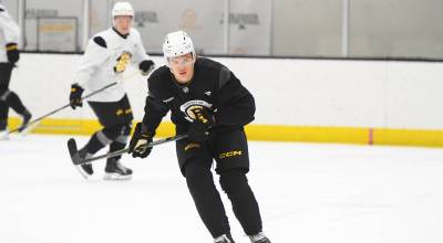 Silvertips forward Jaxsin Vaughan skates during the Boston Bruins Development Camp at Warrior Ice Arena from June 29-July 2, 2026. (Photo courtesy of Jaxsin Vaughan)