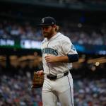 Brendan Donovan of the Seattle Mariners jogs in from the infield during an 8-0 loss to the Detroit Tigers at T-Mobile Park in Seattle, Washington on Tuesday, August 4, 2026. (Photo courtesy of Mason Coe)
