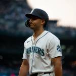 Dominic Canzone of the Seattle Mariners reacts after an at bat during an 8-0 loss to the Detroit Tigers at T-Mobile Park in Seattle on Tuesday. (Photo courtesy of Mason Coe)