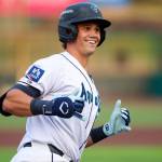 Luke Stevenson of the Everett AquaSox trots around the bases after hitting a home run against the Vancouver Canadians on Tuesday, August 4, 2026 at Everett Memorial Stadium in Everett, Washington. (Photo courtesy of Evan Morud / Everett AquaSox)
