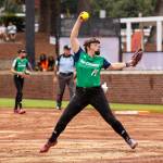 Snohomish Little League pitcher Madison Locke pitches against Texas on Tuesday at Stallings Stadium in Greenville, North Carolina. (Photo courtesy of Little League Baseball and Softball)