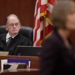 Superior Court Judge Thomas Wynne listening to a deputy prosecutor in Snohomish County Superior Court in Everett, Washington. (Mark Mulligan / The Herald)