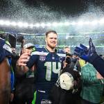Seahawks quarterback Sam Darnold celebrates after winning Super Bowl LX on Sunday, February 8, 2026 at Levis Stadium in Santa Clara, California. (Photo courtesy of the Seattle Seahawks)