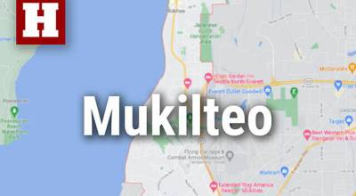 Logo for news use featuring the municipality of Mukilteo in Snohomish County, Washington. 220118